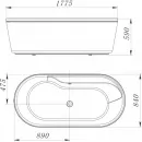 Акриловая ванна BelBagno BB14-K 177,5x84 см, отдельностоящая, белый