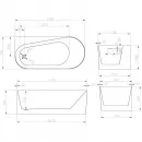 Акриловая ванна 170x78 см L Abber AB9496-1.7 L
