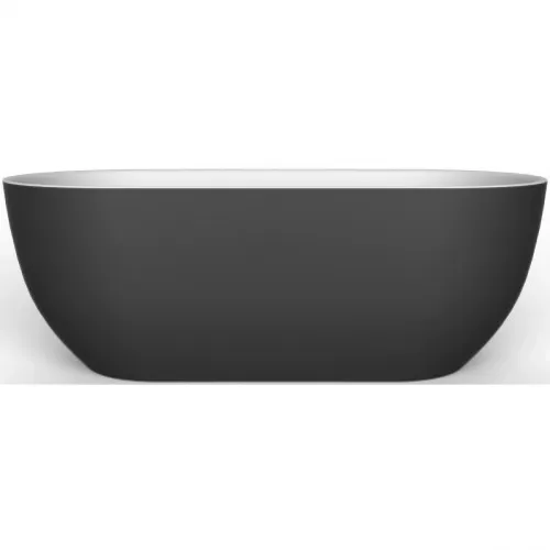 Акриловая ванна BelBagno BB70-1500-800-W/NM 150x80 см, отдельностоящая, черный матовый/белый
