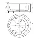 Акриловая ванна Aquatek Аура 00000045568 180x180 см, отдельностоящая, гидромассажная, белый