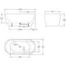Акриловая ванна BelBagno BB70-1500-W0 150x75 см, отдельностоящая, белый