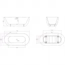 Акриловая ванна BelBagno BB70-1700-800-W/NM 170x80 см, отдельностоящая, черный матовый/белый
