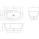 Акриловая ванна Vincea VBT-101 160x85 см, отдельностоящая, белый