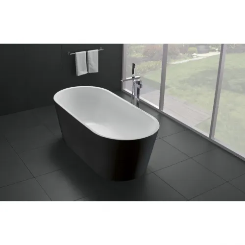Акриловая ванна BelBagno BB71-1700-NERO-W0 170x80 см, отдельностоящая, черный матовый/белый