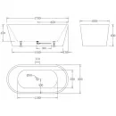 Акриловая ванна BelBagno BB71-1700-NERO-W0 170x80 см, отдельностоящая, черный матовый/белый
