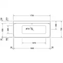 Акриловая ванна 170x75 см L Duravit P3 Comforts 700375000000000