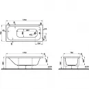 Акриловая ванна 170x75 см VitrA Optimum Neo 64570001000