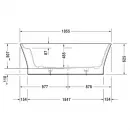 Акриловая ванна Duravit Cape Cod 700330000000000 185,5x88,5 см, отдельностоящая, белый
