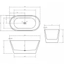 Акриловая ванна Abber AB9203-1.4 140x70 см, отдельностоящая, белый