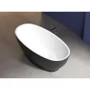 Акриловая ванна Abber AB9207MB 165x80 см, отдельностоящая, черный матовый/белый