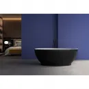 Акриловая ванна Abber AB9207MB 165x80 см, отдельностоящая, черный матовый/белый