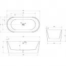 Акриловая ванна Abber AB9209MB 170x80 см, отдельностоящая, черный матовый/белый