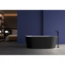 Акриловая ванна Abber AB9209MB 170x80 см, отдельностоящая, черный матовый/белый