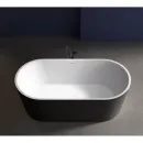 Акриловая ванна Abber AB9209MB 170x80 см, отдельностоящая, черный матовый/белый