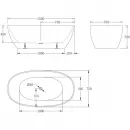 Акриловая ванна BelBagno BB81-1500-W0 150x75 см, отдельностоящая, белый