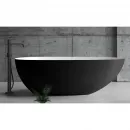 Акриловая ванна Abber AB9211MB 170x80 см, отдельностоящая, черный матовый/белый