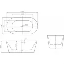 Акриловая ванна BelBagno BB306-1485 148,5x79 см, отдельностоящая, белый