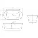 Акриловая ванна BelBagno BB306-1585 158,5x74,5 см, отдельностоящая, белый