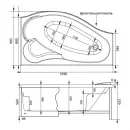 Акриловая ванна 169,8x99,5 см правая Aquanet Palma 00205537