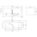 Акриловая ванна BelBagno BB71-1800-NERO 180x80 см, отдельностоящая, черный матовый/белый