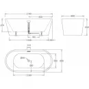 Акриловая ванна BelBagno BB71-1700-NERO 170x80 см, отдельностоящая, черный матовый/белый