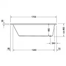 Акриловая ванна 170x75 см Duravit Daro 700027000000000
