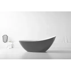 Акриловая ванна Abber AB9233G 183,5x78,5 см, отдельностоящая, серый