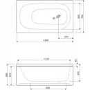 Акриловая ванна 130x70 см Cezares Eco ECO-130-70-40-W37