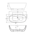 Акриловая ванна Vincea VBT-405-1700MB 170x80 см, отдельностоящая, белый матовый/черный матовый
