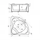 Акриловая ванна 135x135 см Aquatek Галатея GAL135-0000004