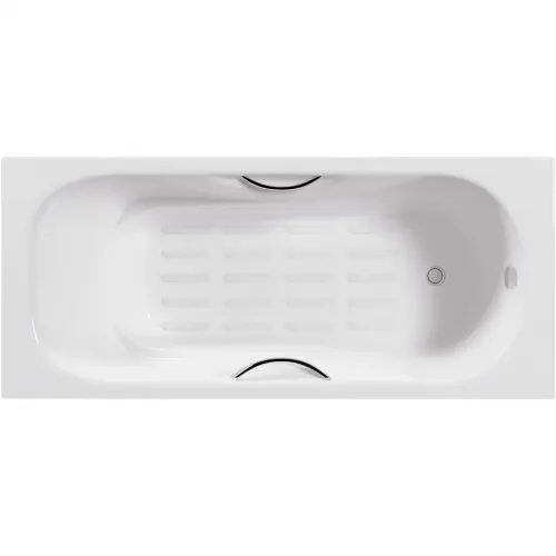 Ванна чугунная Delice Malibu DLR230629R-AS 160x75 см, с отверстиями под ручки, антискользящим покрытием, белый