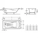 Ванна чугунная Roca Haiti 2332G000R 150x80 см, с отверстиями под ручки, антискользящим покрытием, белый