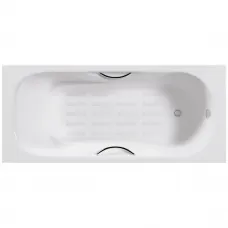 Ванна чугунная Delice Malibu DLR230609R-AS 170x75 см, с отверстиями под ручки, антискользящим покрытием, белый