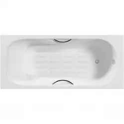 Ванна чугунная Delice Malibu DLR230630R-AS 170x80 см, с отверстиями под ручки, антискользящим покрытием, белый