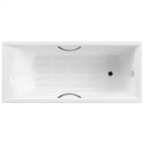 Ванна чугунная Delice Prestige DLR230611R-AS 175x75 см, с отверстиями под ручки, антискользящим покрытием, белый