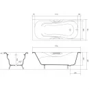 Ванна чугунная Aquatek Гамма AQ8070FH-00 170x75 см, с ручками, белый