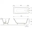 Ванна чугунная Delice Continental DLR230612-AS 150x70 см, с антискользящим покрытием, белый