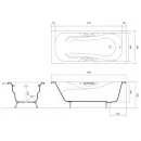 Ванна чугунная Aquatek Гамма AQ8080FH-00 180x80 см, с ручками, белый