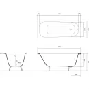 Ванна чугунная Aquatek Сигма AQ8850F-00 150x70 см, белый
