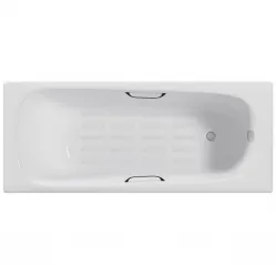 Ванна чугунная Delice Continental DLR230612R-AS 150x70 см, с отверстиями под ручки, антискользящим покрытием, белый