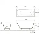 Ванна чугунная Delice Continental DLR230613-AS 170x70 см, с антискользящим покрытием, белый