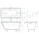 Ванна чугунная Delice Continental Plus DLR230633 150x70 см, белый