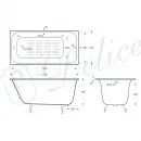 Ванна чугунная Delice Continental Plus DLR230633-AS 150x70 см, с антискользящим покрытием, белый