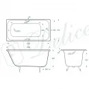 Ванна чугунная Delice Continental Plus DLR230633R 150x70 см, с отверстиями под ручки, белый