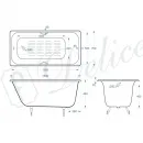 Ванна чугунная Delice Continental Plus DLR230633R-AS 150x70 см, с отверстиями под ручки, антискользящим покрытием, белый