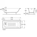 Ванна чугунная Roca Continental 21291100R 170x70 см, с антискользящим покрытием, белый