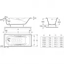 Ванна чугунная Roca Malibu SET/2309G000R/526803010/150412330 170x75 см, с ручками, антискользящим покрытием, белый
