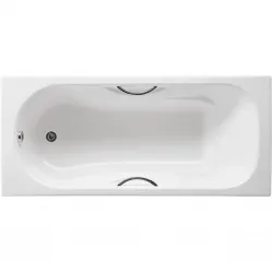 Ванна чугунная Roca Malibu SET/2309G000R/526803010/150412330 170x75 см, с ручками, антискользящим покрытием, белый