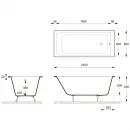 Ванна чугунная Delice Camelot DLR230616-AS 180x80 см, с антискользящим покрытием, белый