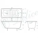 Ванна чугунная Delice Continental Plus DLR230635-AS 170x75 см, с антискользящим покрытием, белый